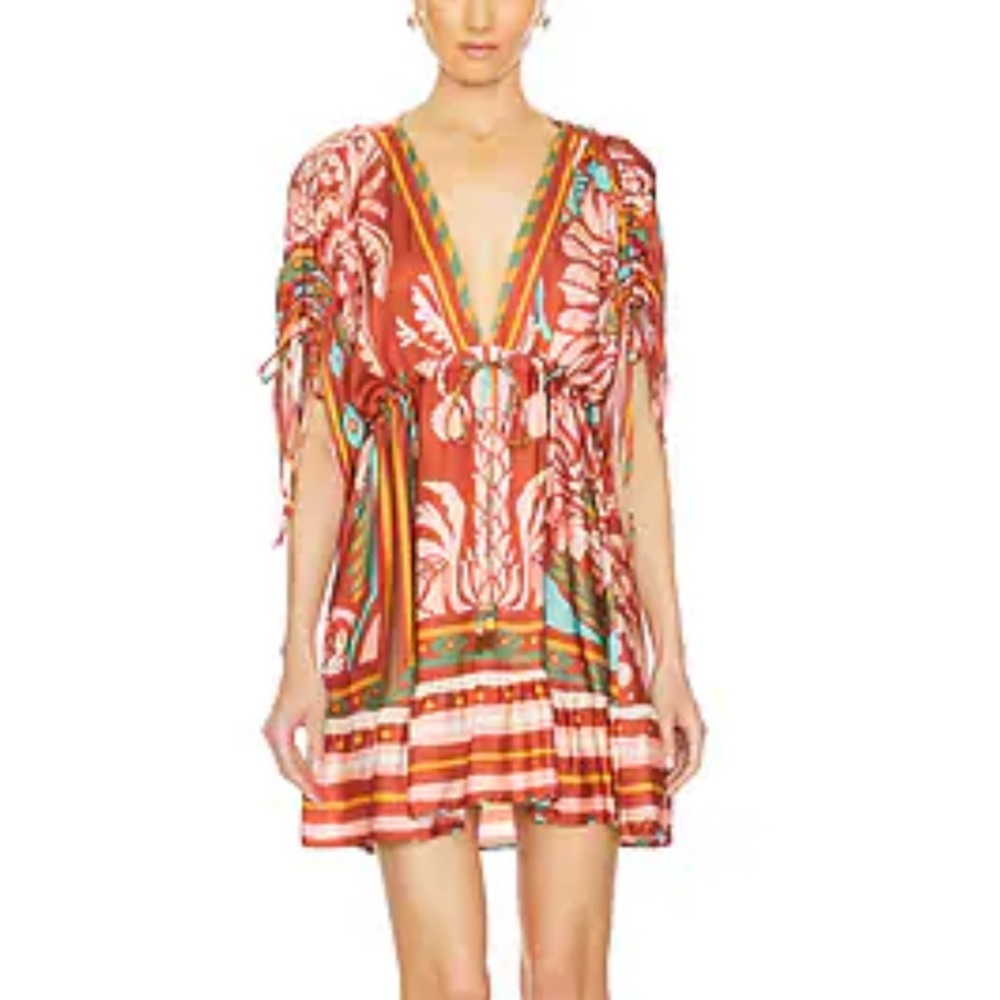 MAAJI Divinise Kaftan Medium Tropical Print Brown Pink